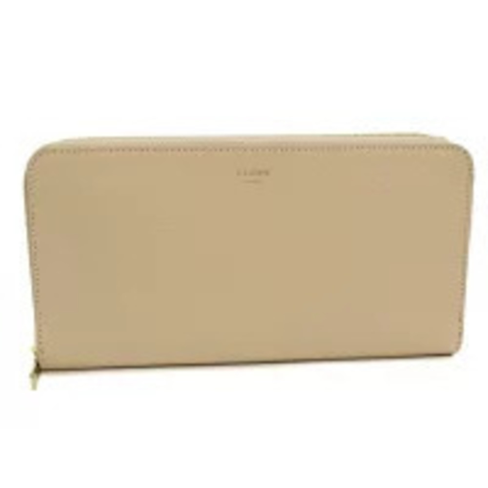 Celine Long Wallet Round Zipper Zip Beige Cream